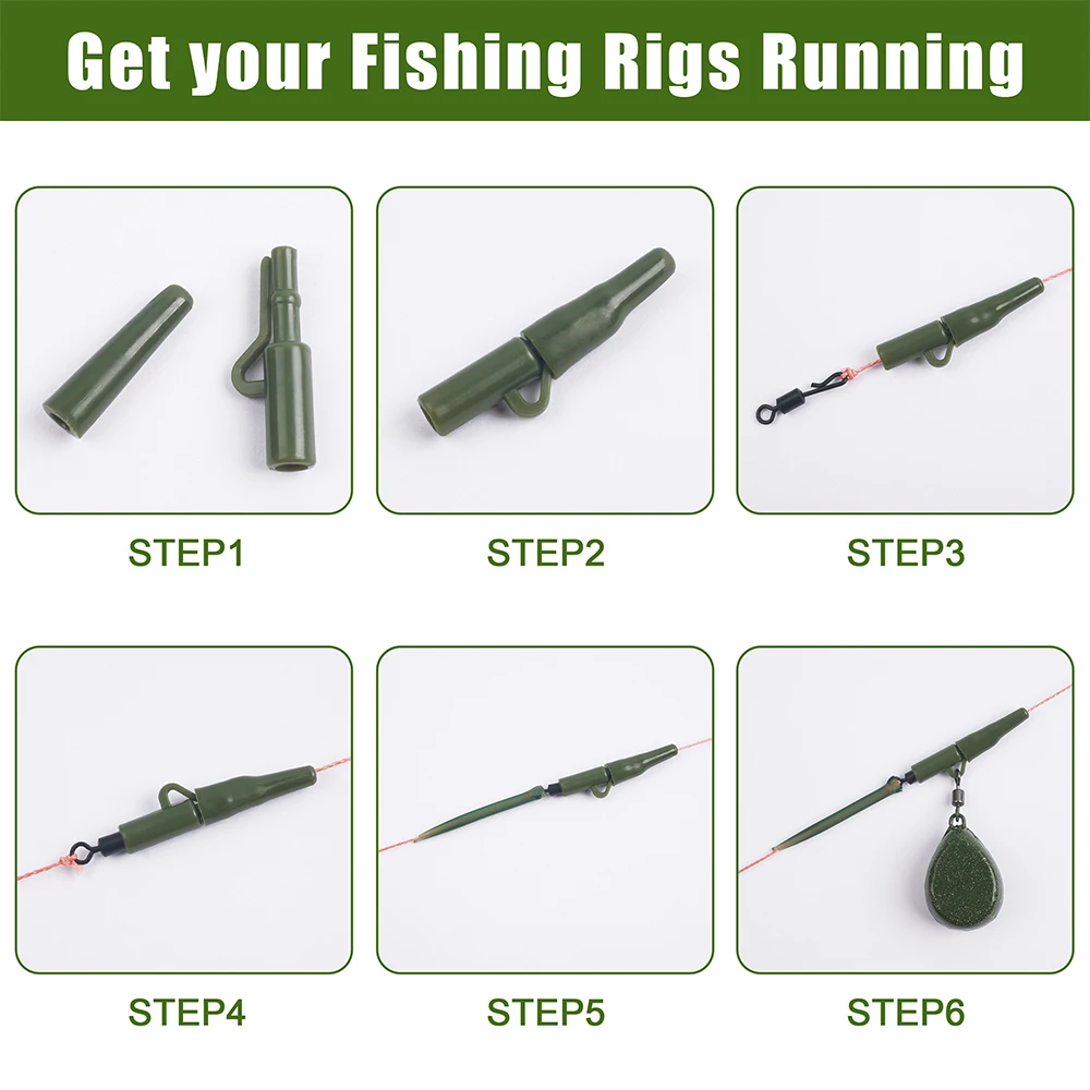 Kit accesorios pesca carpa – antienredos, giratorios y clips plomo - imagen 2