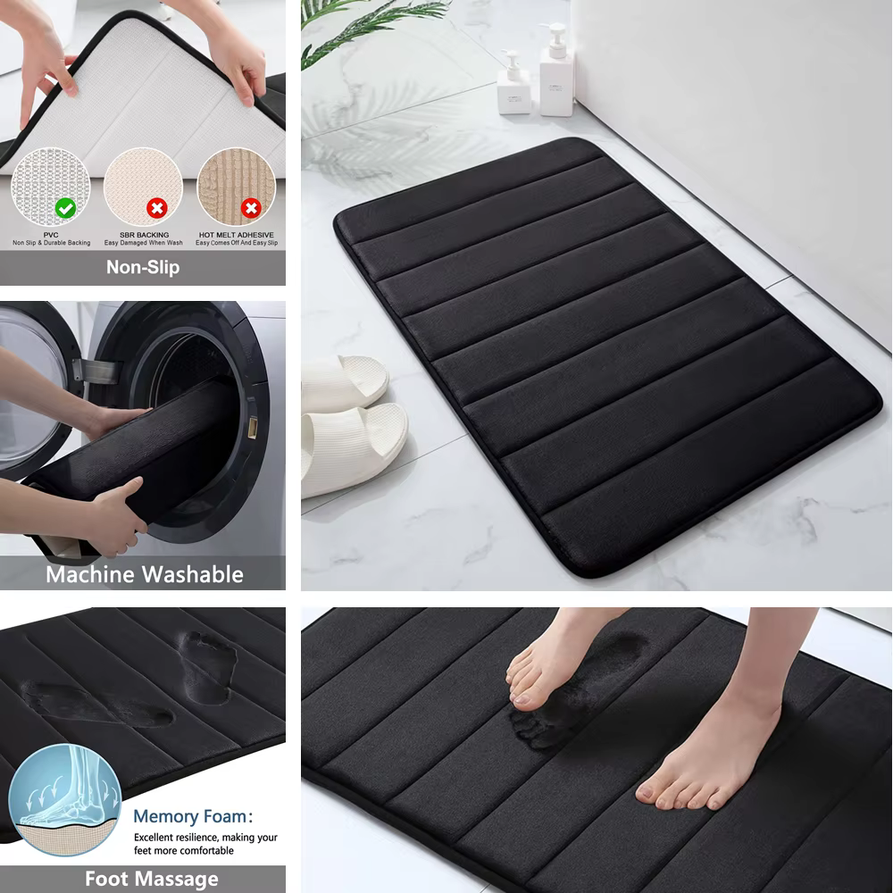 Analfombra de baño viscoelástica antideslizante Extra suave – Súper absorbente - imagen 3
