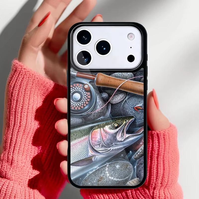 Funda Krajews con diseño de pesca trucha para iPhone