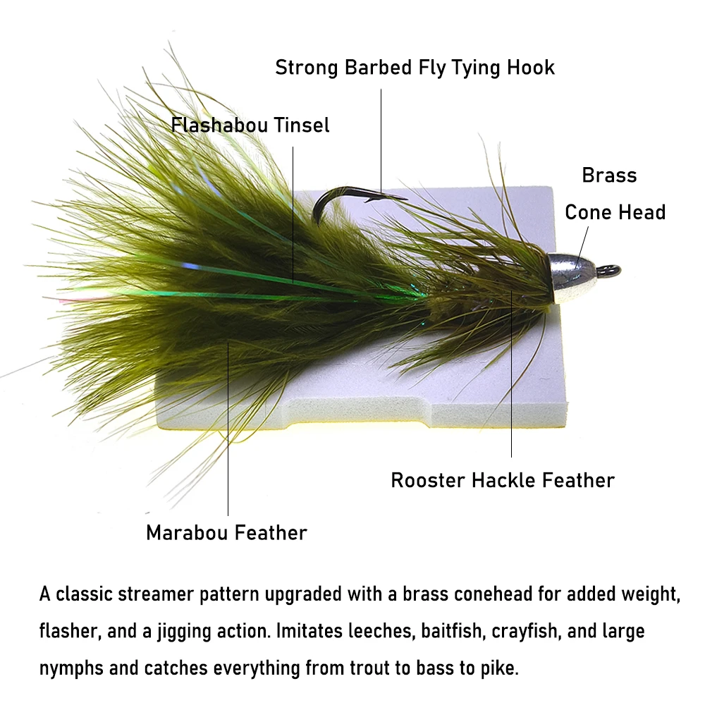 Variedad de colores Woolly Bugger disponibles
