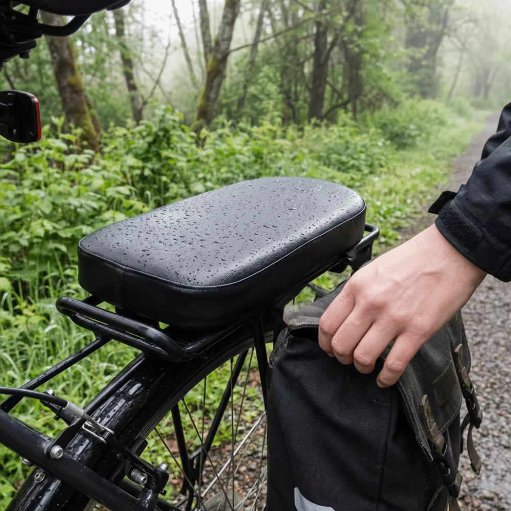 Cojín trasero universal para bicicleta de cuero PU impermeable - imagen 5