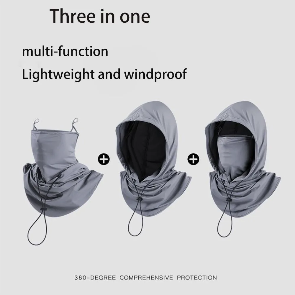 Gorro transpirable con seda helada, máscara y pañuelo para cabeza - imagen 3