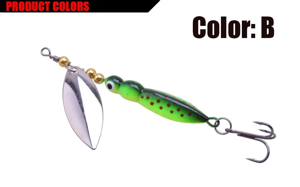 Detalle del gancho y la cuchara metálica del wobbler