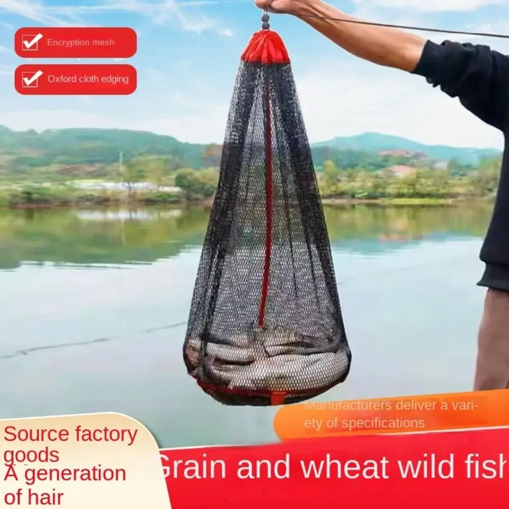 Jaula de pesca plegable de red de nailon fácil de llevar verde - imagen 3