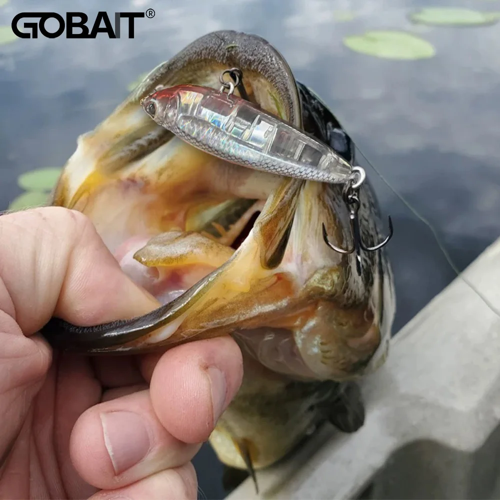 Ángulo lateral del señuelo GOBAIT mostrando el diseño aerodinámico