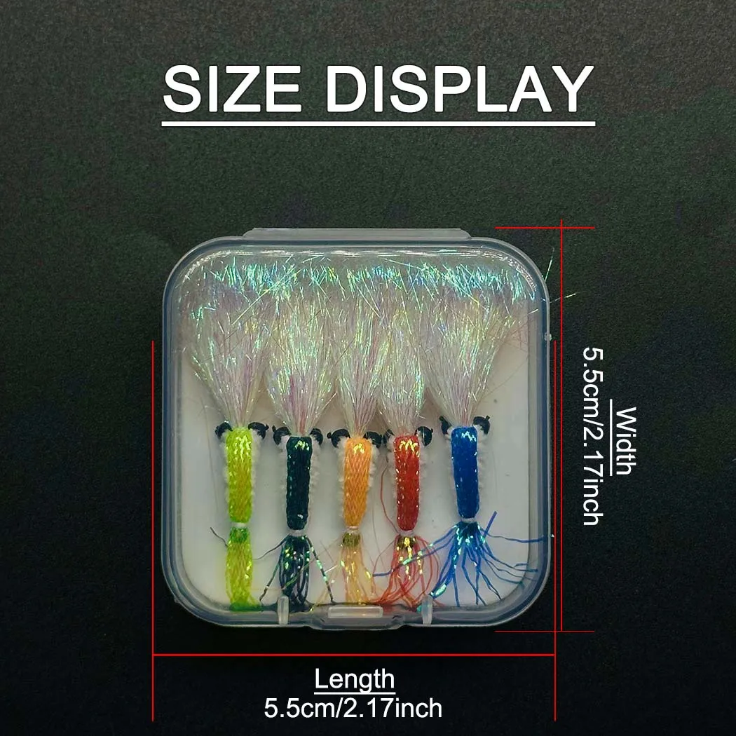 Crystal Flash Seda de camarones para pesca con mosca y lubina