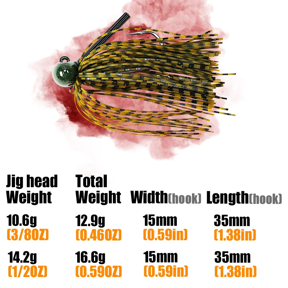 B & U Football Jig – Señuelo para lubina con anzuelo afilado y acción vibrante - imagen 3