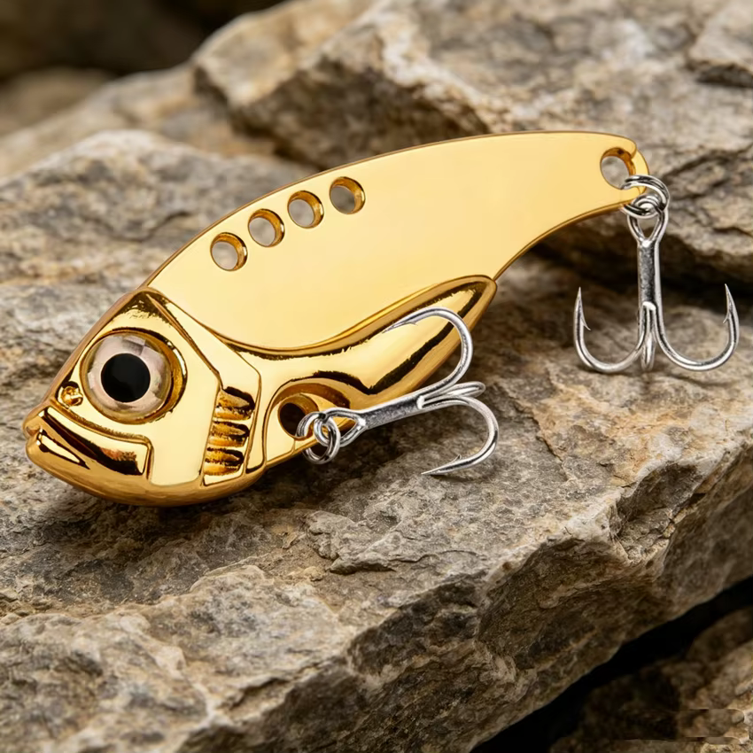 Señuelo cuchara oscilante Vib Spoon para lucio – Anzuelo triple multigama - imagen 5