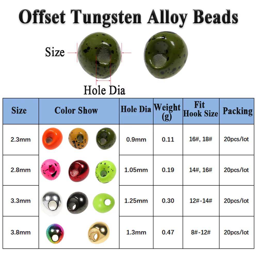 Cuentas de tungsteno compensadas Vtwins de hundimiento rápido