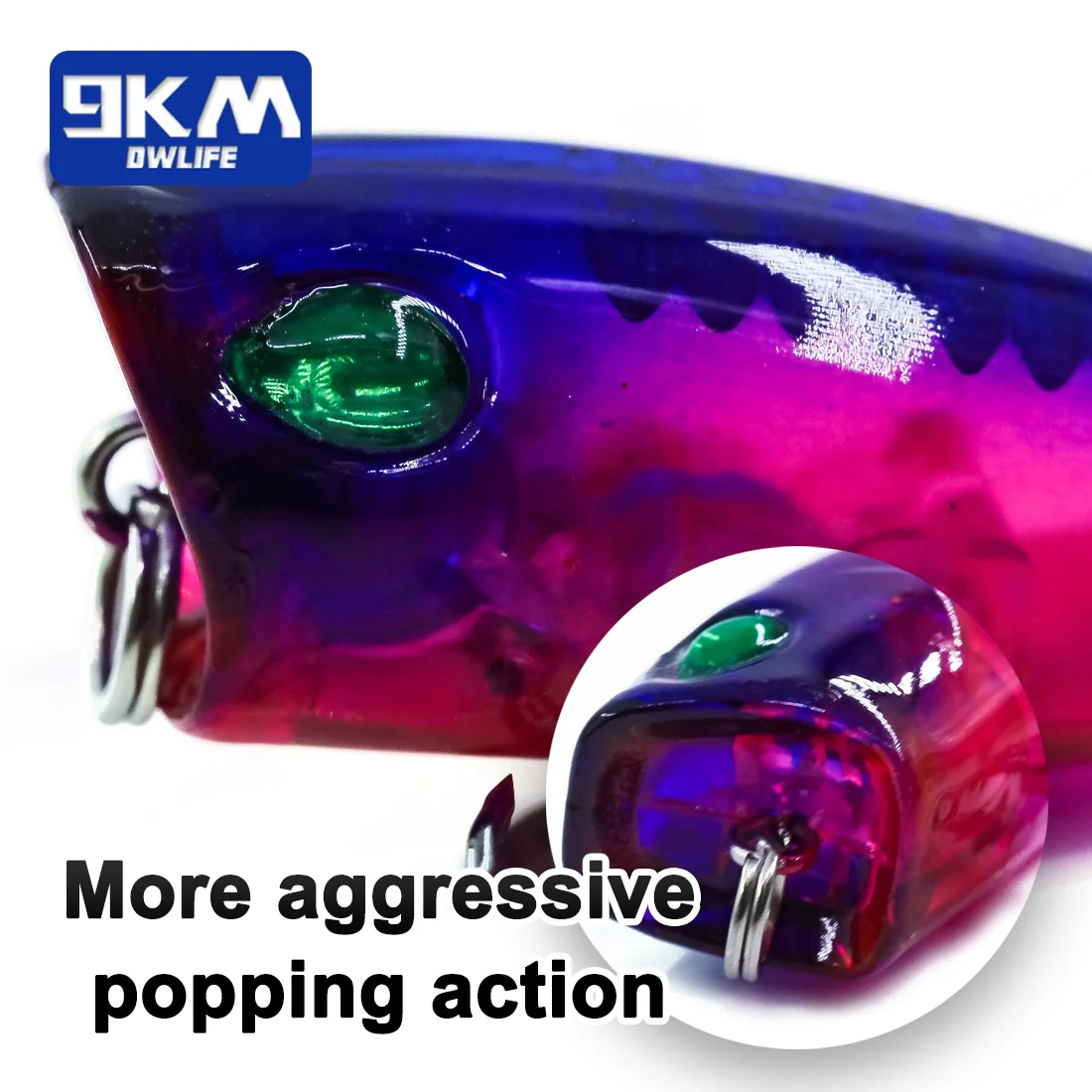 Set Señuelos Duros Minnow, Popper y Crankbait – Anzuelos Triple - imagen 3
