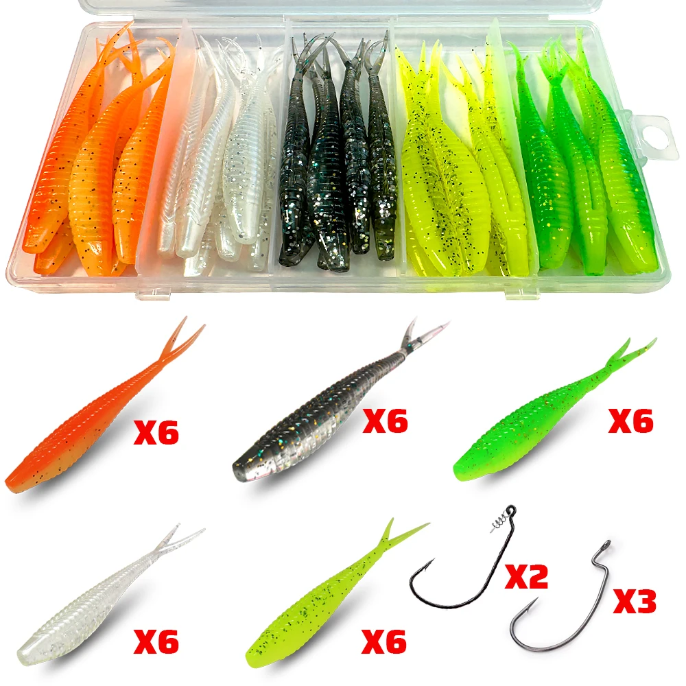 GOBAIT Señuelos Pesca Swimbait 7cm Cola V Anzuelo Compensado Carpa