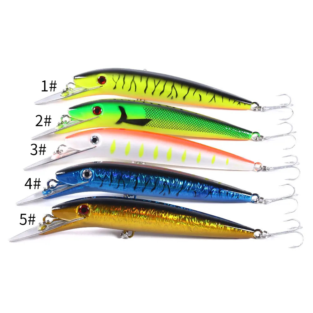Señuelo Wobbler Minnow crankbait para curricán de lubina con ojos 3D - imagen 3