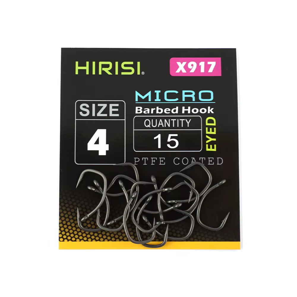 Anzuelos Carpa Hirisi con Microespinilla – Acero Carbono PTFE - imagen 5