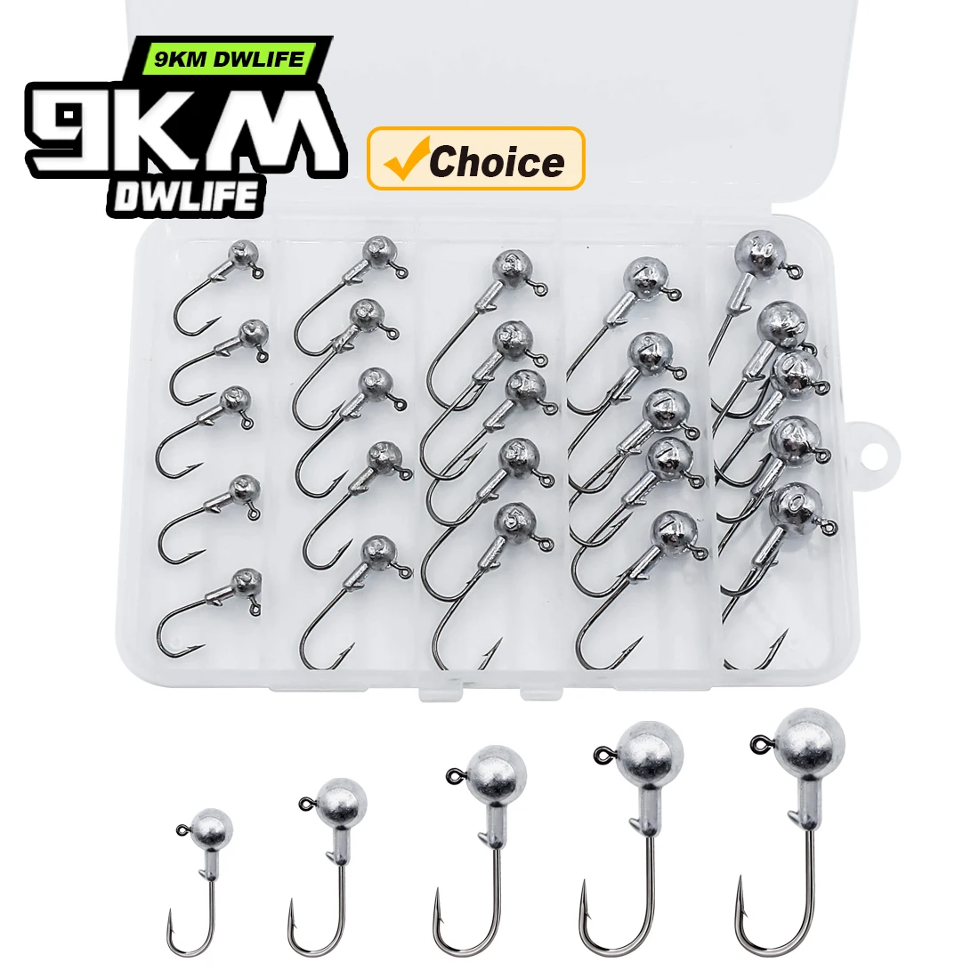 Jig Heads 9KM bola redonda – Plomos para lubina