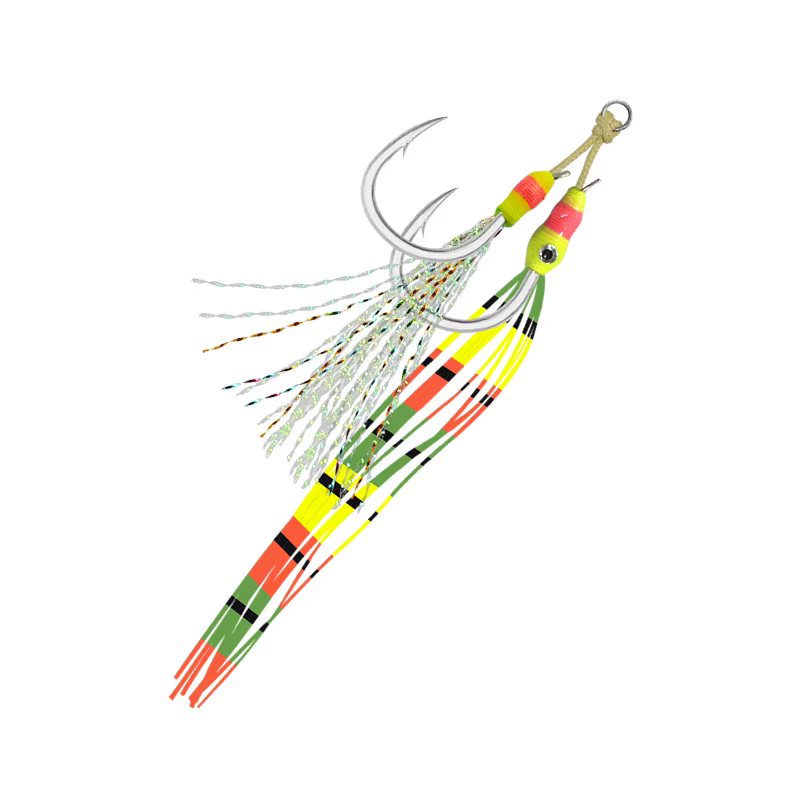 Anzuelos jigging con plumas de colores para agua salada lucio 3D - imagen 5