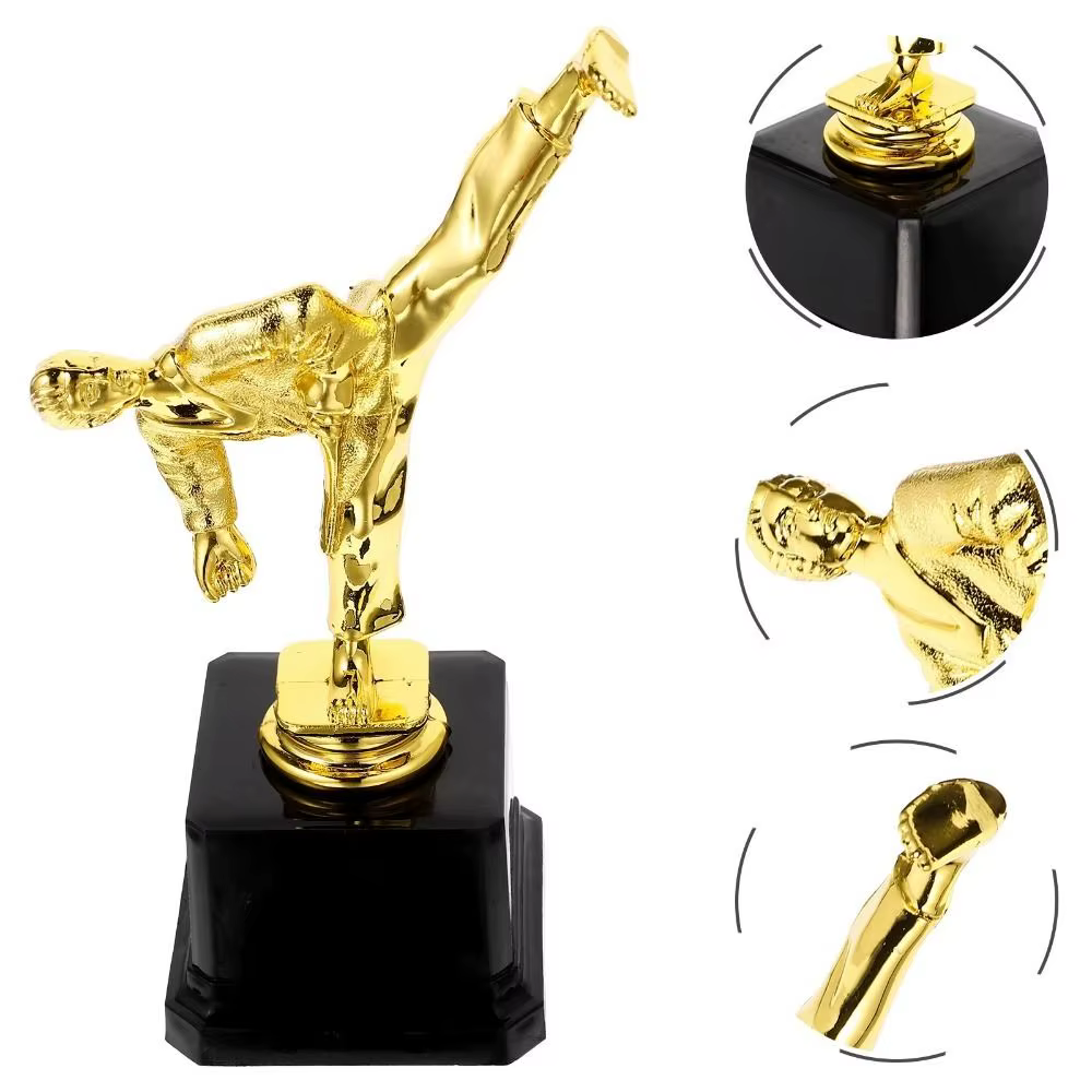 Trofeo de oro artesano para taekwondo, pequeña copa dorada - imagen 4
