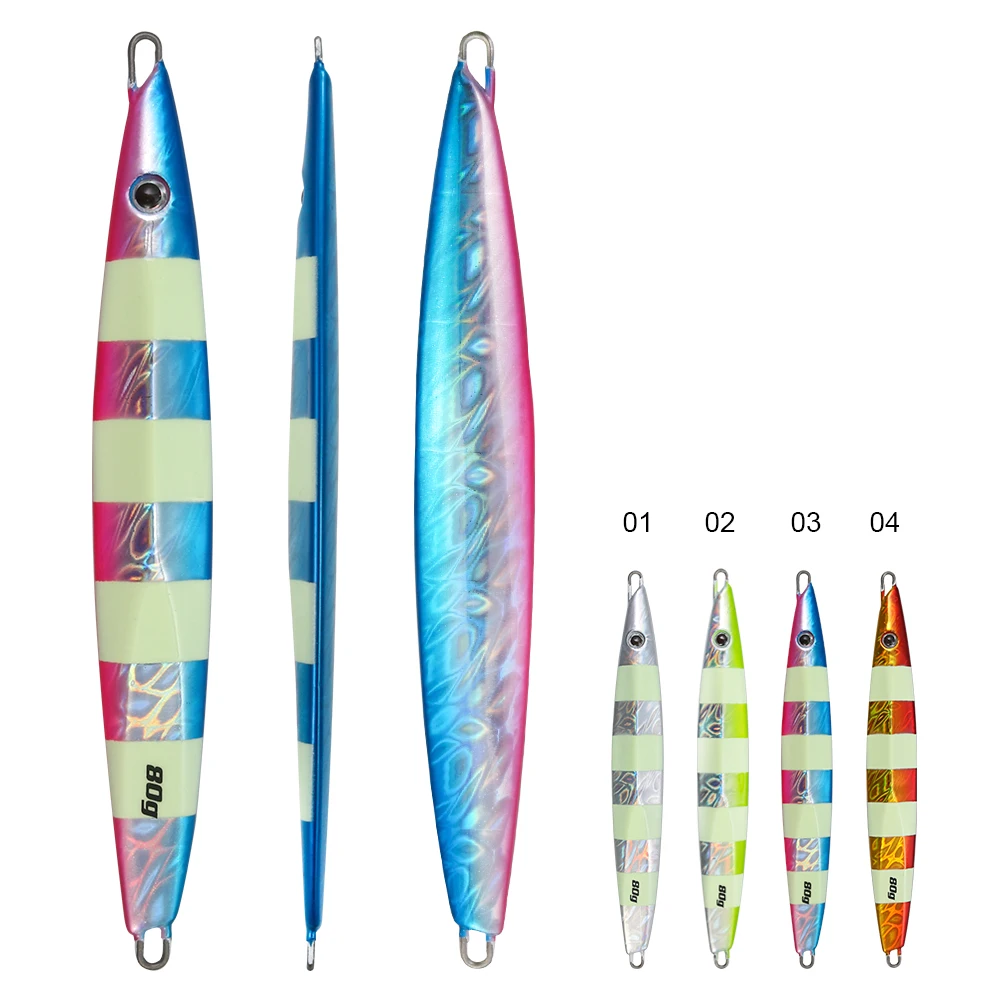 Señuelo UV metálico luminoso para pesca de atún y lubina - imagen 2