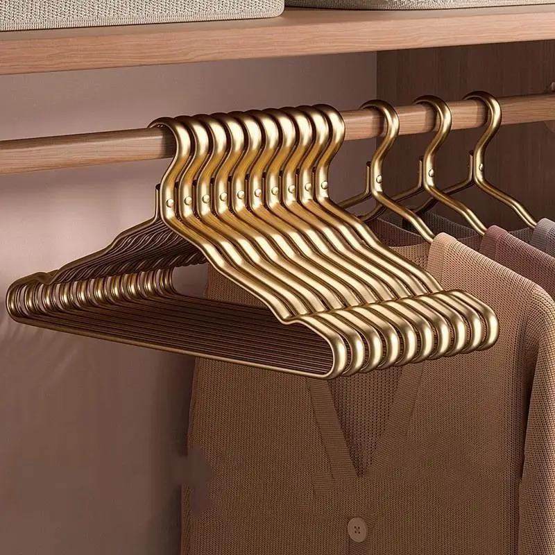 Perchas de aluminio antideslizantes metalizadas engrosadas para ropa - imagen 5