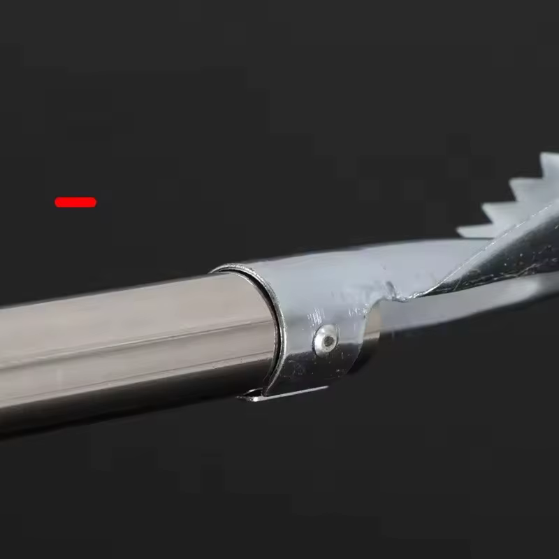 Cuchara para pesca en hielo de acero inoxidable con mango de madera