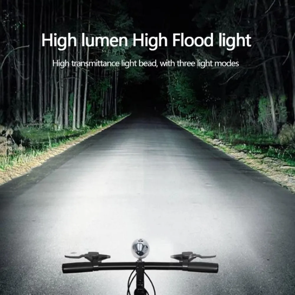 Luz delantera bicicleta LED potente con soporte – Faro negro nocturno - imagen 4