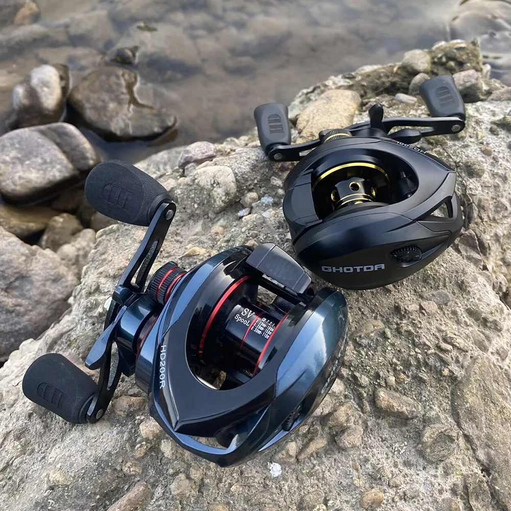 Carrete baitcasting de pesca de carpa para agua dulce, arrastre