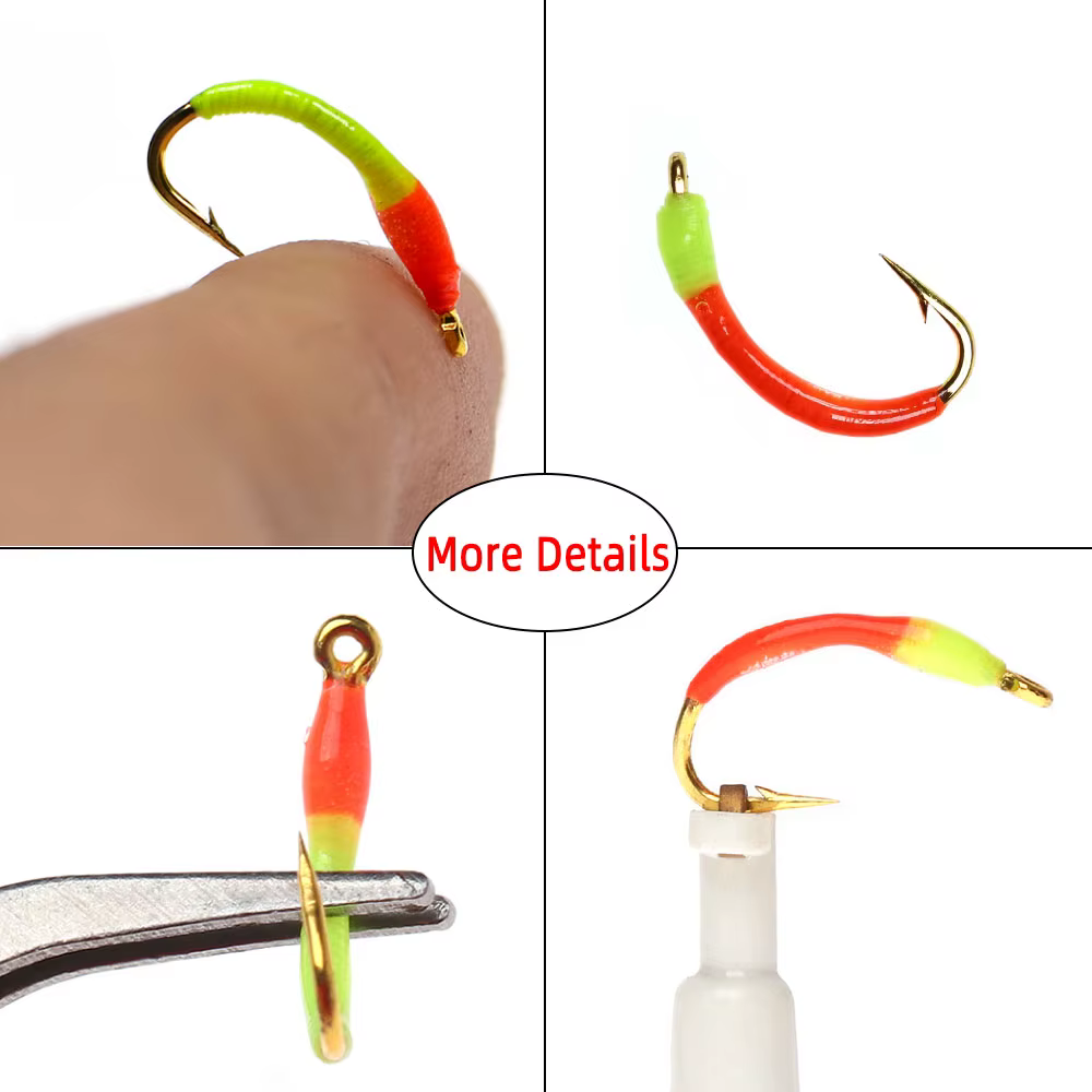 Bimoo Bead Head Epoxi Fluorescente - Mosca ninfa emergente para trucha - imagen 4