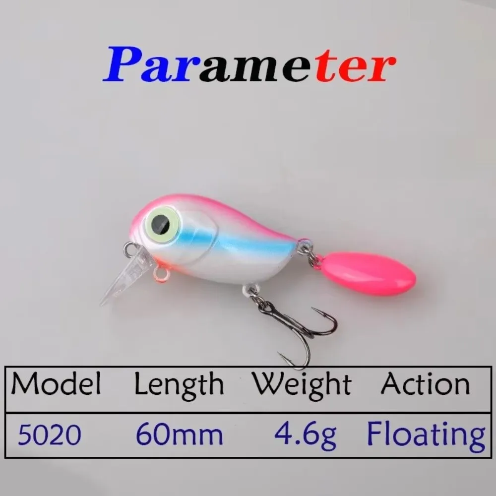 Señuelo de pesca minnow 60mm flotante vista lateral