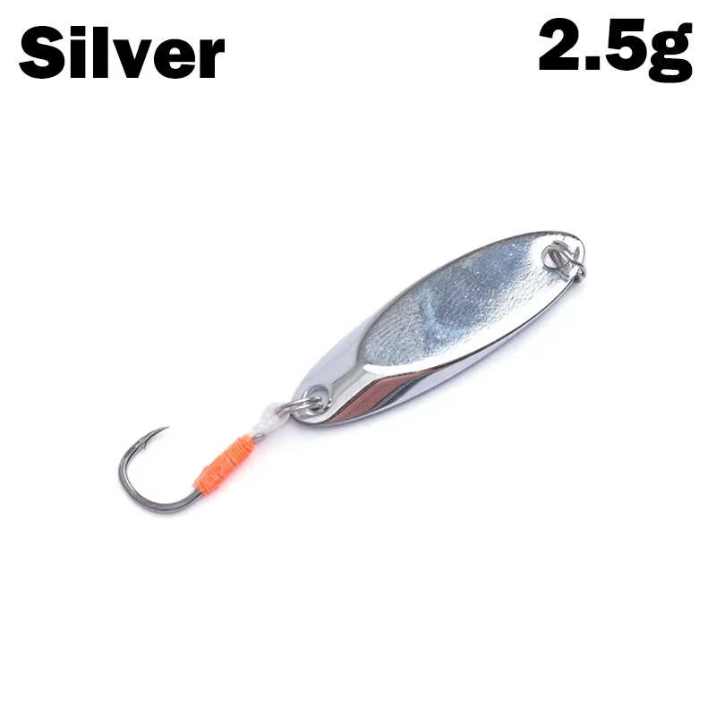 OUTKIT Cuchara metálica cobre 2,5-5g - Señuelo para carpa con anzuelo rojo - imagen 5
