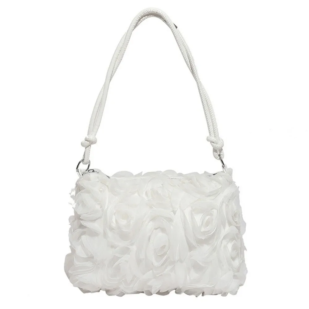 Bolso bandolera de chifón floral con encaje y flores 3D