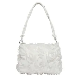 Bolso bandolera de chifón floral con encaje y flores 3D