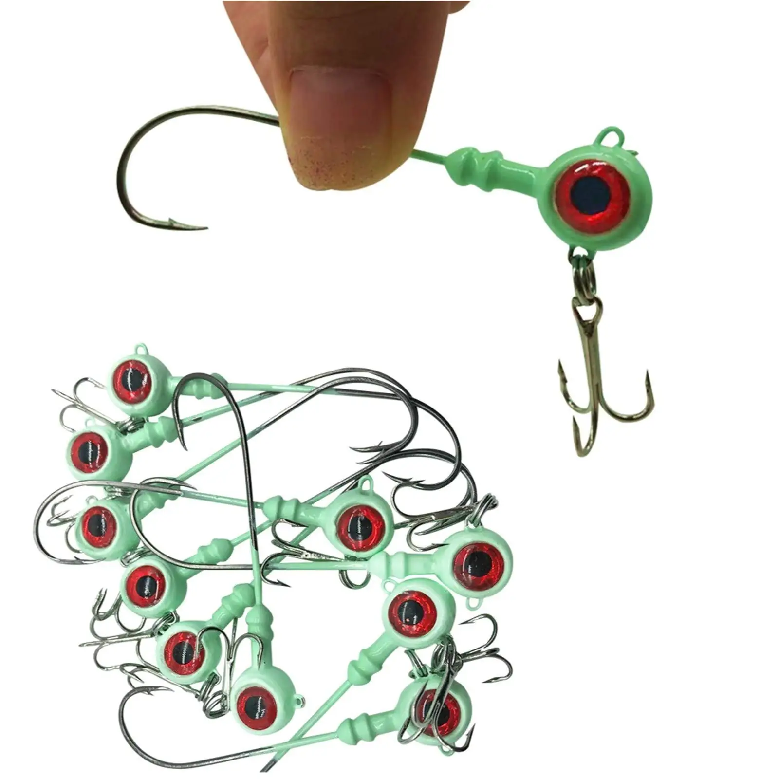 FishTrip Jig Head Vástago Largo – Plantilla Luminosa Lubina/Trucha - imagen 5