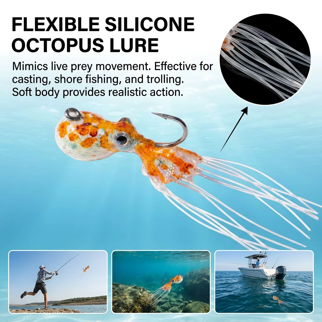 Señuelo Octopus Flexible para Pesca en Agua Dulce - imagen 4