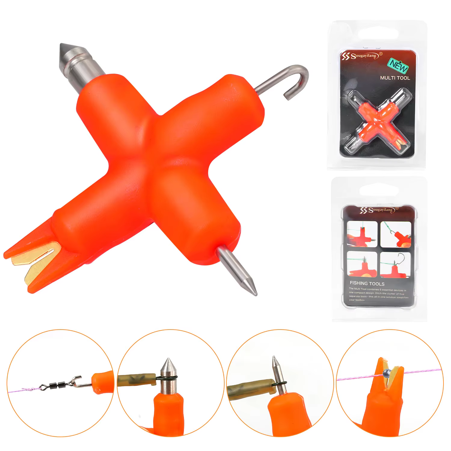 Kit aparejo carpa Sougayilang: pelador trenzado y extractor líneas - imagen 2