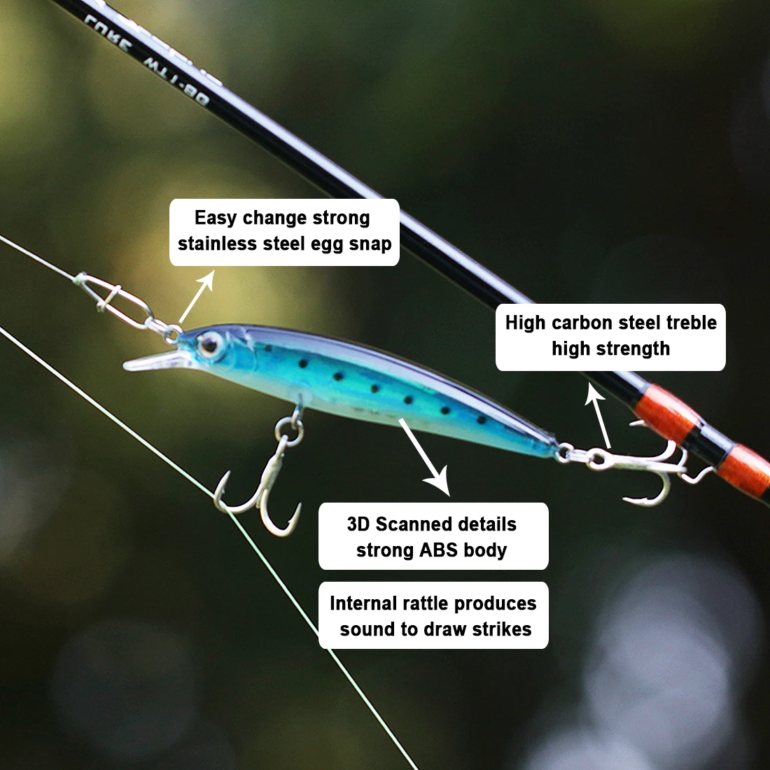 FishTrip Pececillo Luminoso – Señuelo duro subsuperficie - imagen 2