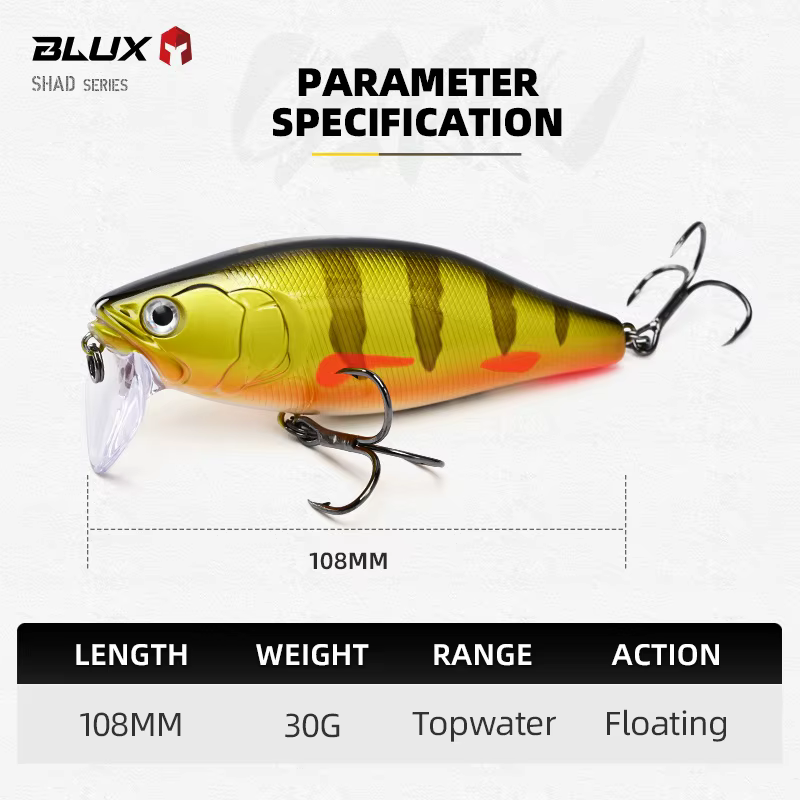 Blux Gian 105F – Señuelo Minnow de Superficie para lucio agresivo - imagen 2