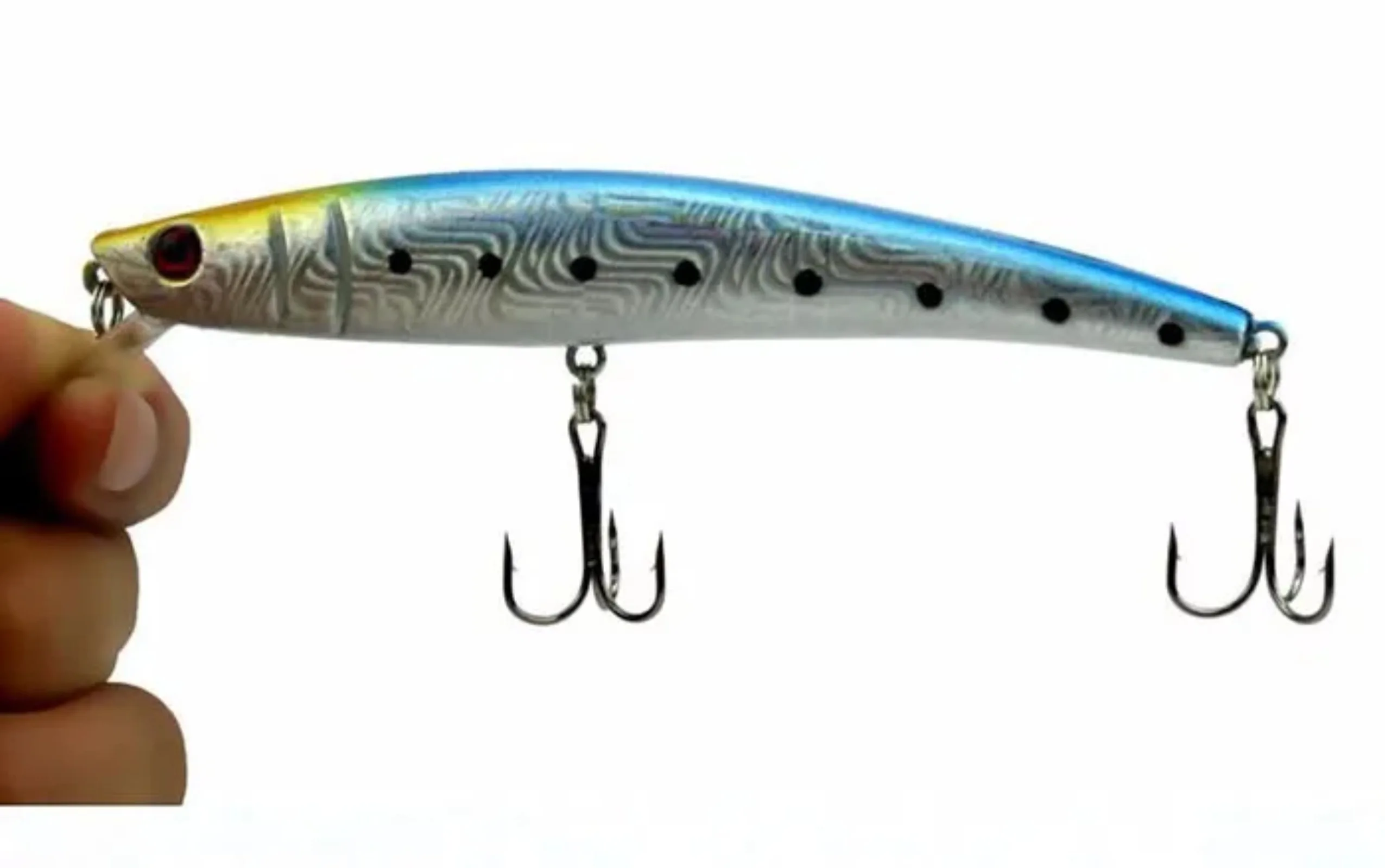 Señuelo Minnow duro con anzuelos triples para lubina y lucio - imagen 4