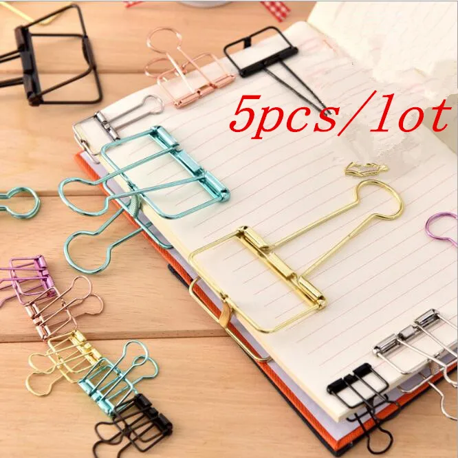 Clips de papel oro rosa - Metálicos para carpeta y archivo resistente - imagen 4