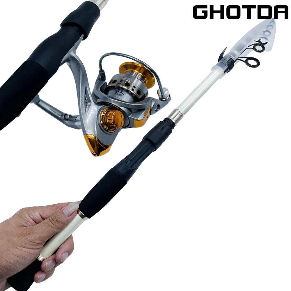GHOTDA Caña para Carpa Telescopica Ultraligera con Carrete 1,6-2,4 m - imagen 4