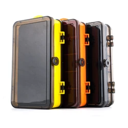 Caja de pesca portátil impermeable doble cara para señuelos y anzuelos