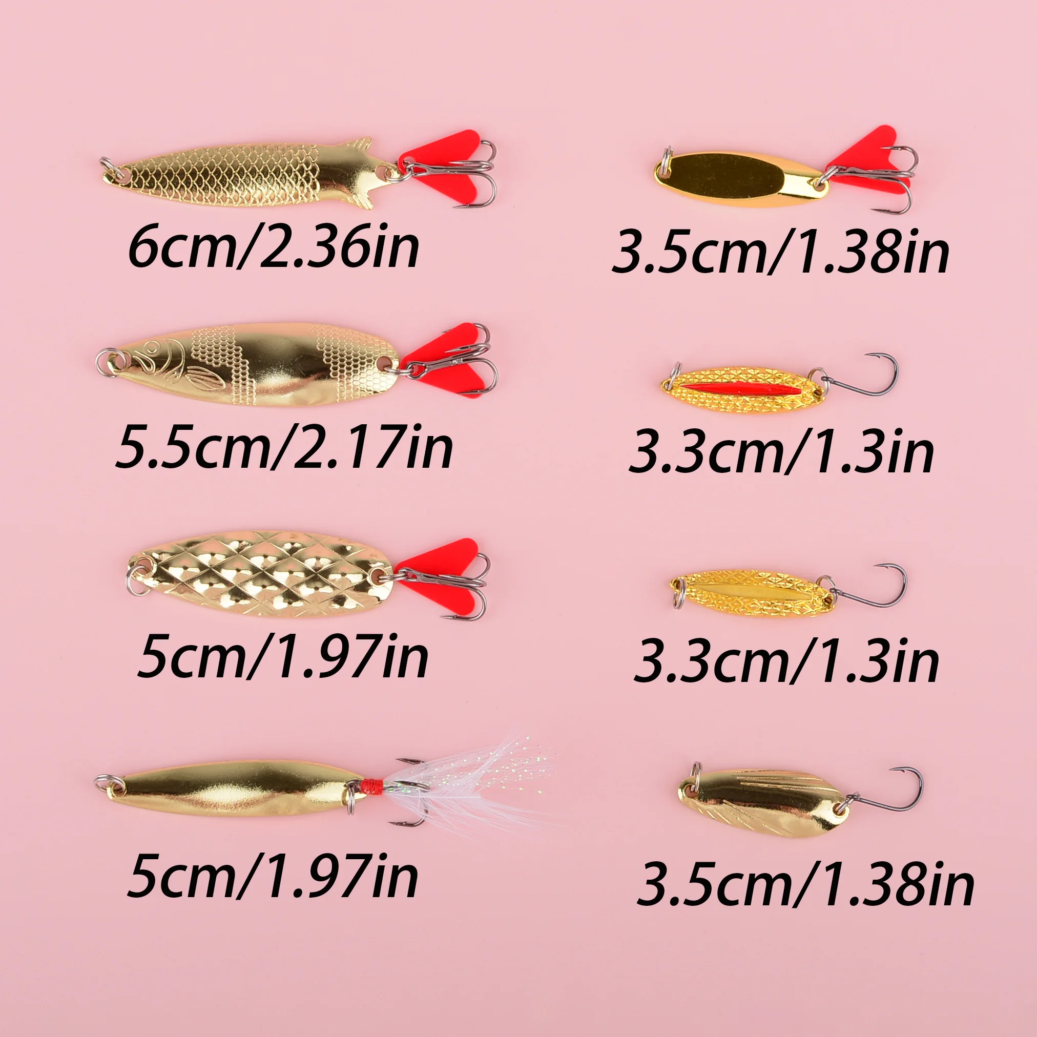 Cucharas metálicas para lucio con lentejuela giratoria y triples - imagen 2