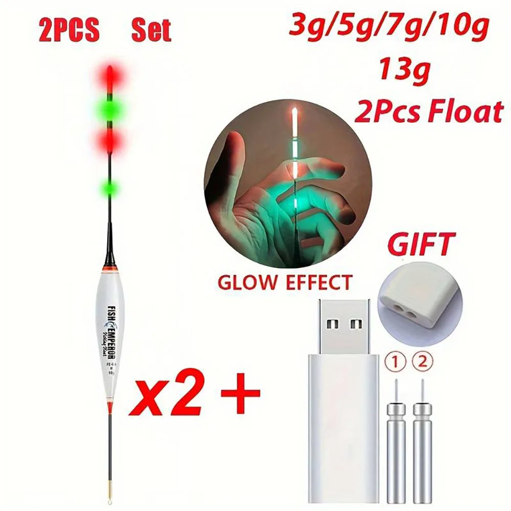 Juego de flotadores de pesca LED en diferentes gramajes