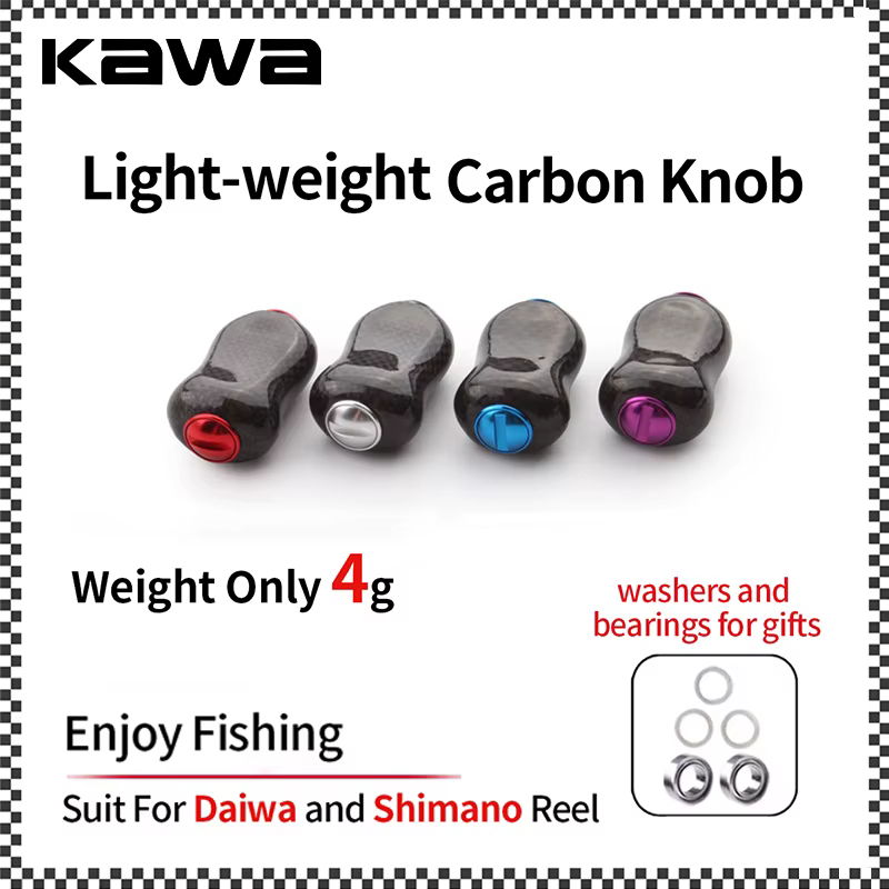 Pomo de carbono Kawa para carrete de pesca – Perilla con rodamientos - imagen 3