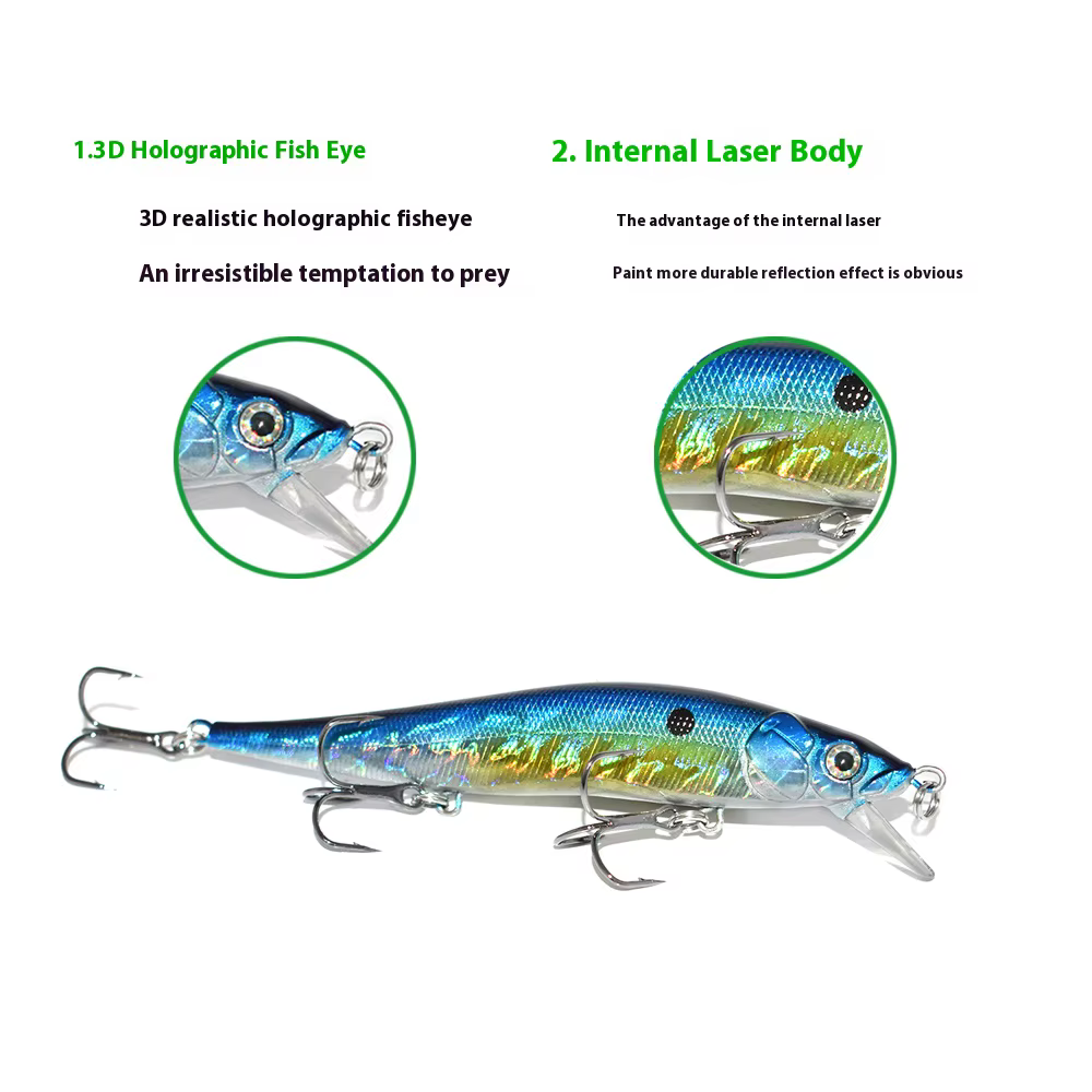 Crankbait Flotante Cuerpo Tallado – Señuelo Duro para Pesca - imagen 2
