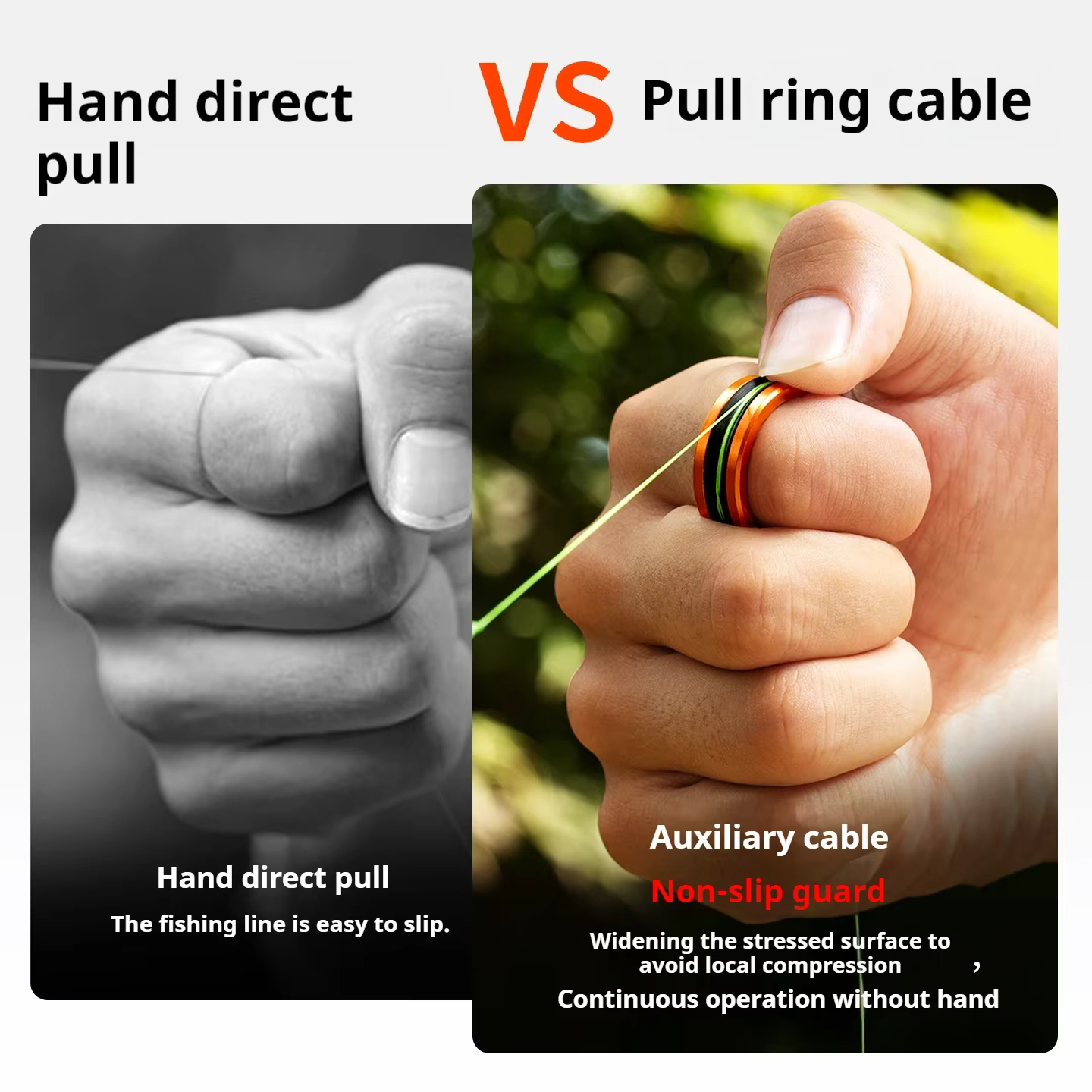 Anillo cortalíneas de aluminio – Aprietanudos antideslizante para pesca
