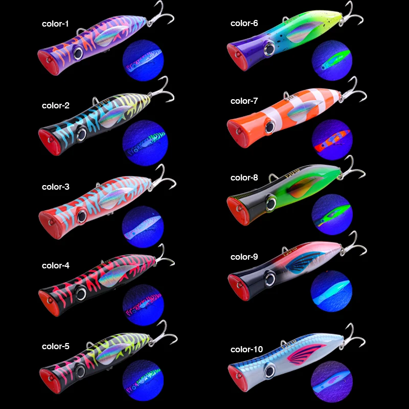 FJORD Popper Superficie con Anzuelos Triples Boca Grande Agua Salada - imagen 3