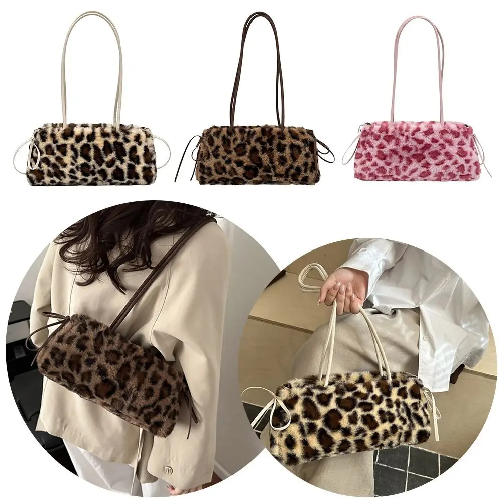 Bolso bandolera para mujer, estampado de leopardo, ligero y amplio