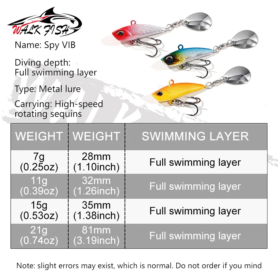 WALK FISH Señuelo VIB giratorio de metal con vibración para pesca - imagen 5