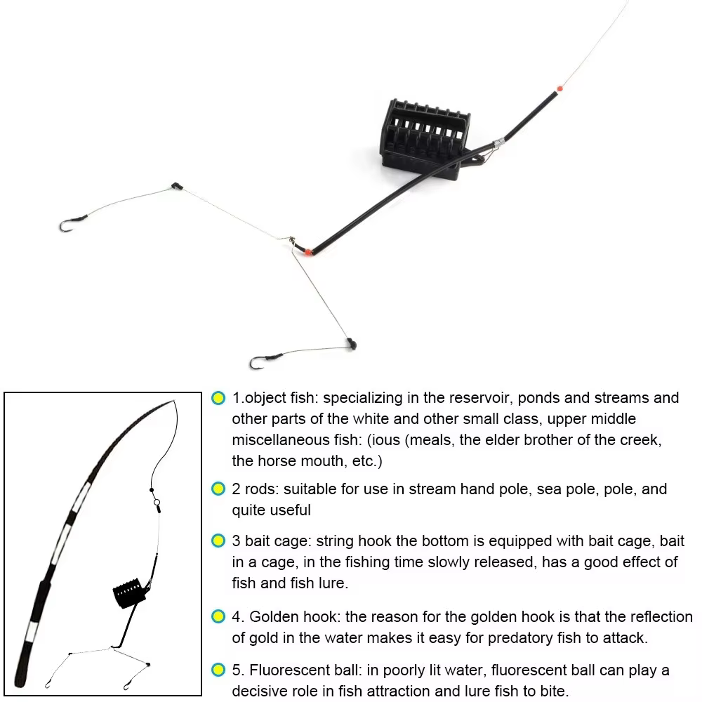 Aparejo Carpa NGB Jaula – Cabello con Anzuelos Acero al Carbono - imagen 2