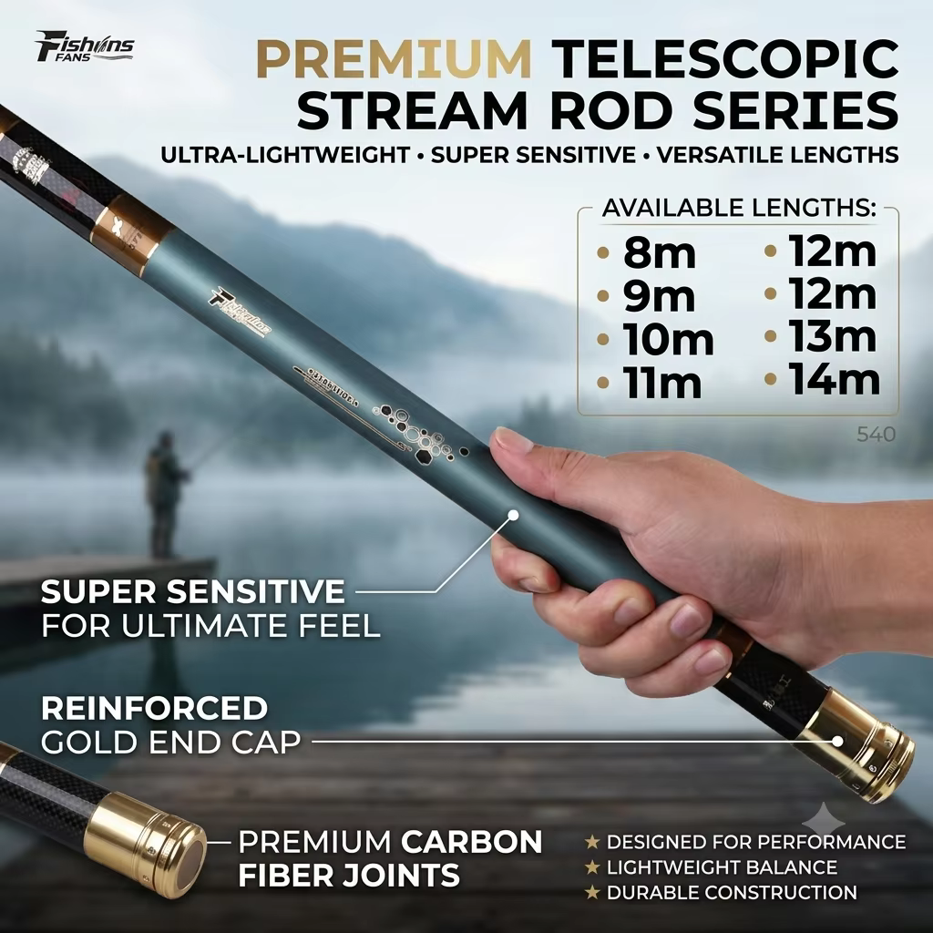 Caña Carpa FISHINGFANS Ultraligera Fibra de Carbono - imagen 4