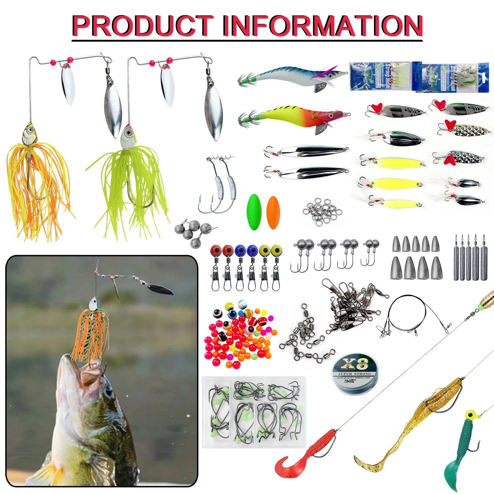 Caja de pesca multiestancias GRATIS FISHER con aparejos, plomos y anzuelos - imagen 4